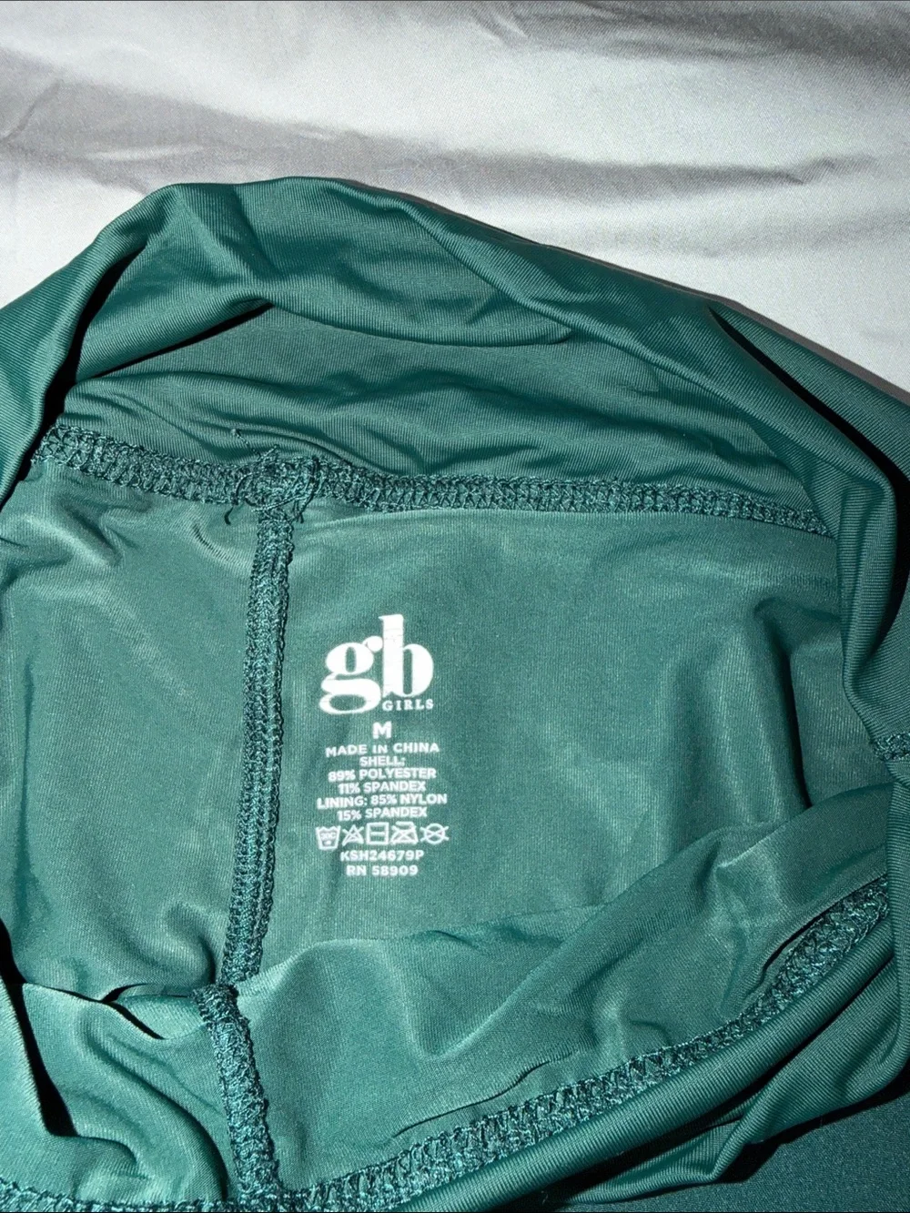 Giani Bini Girls High-Waist Athletic Shorts in forest green